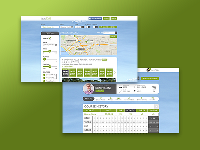 AutoGolf Web classy clean elegant golf high end map minimal players refined ui web website