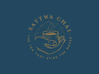 Sattwa Chai - Primary Logo branding chai coffee hand identity illustration logo mark tea