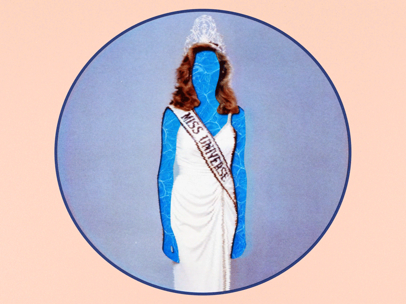 Miss Universe animation collage gif glitch loop motion retro scratches vintage