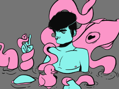 Lost character color design doodle illustration octopus sea sketch