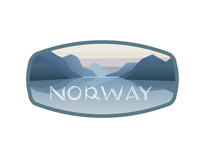 NORWAY fjord font hand made illustration nature norway type vector