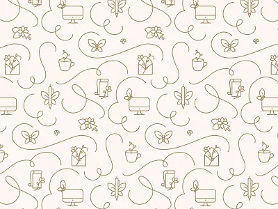 Fancy & Feminine branding butterfly coffee envelope flower iconography icons identity imac leaves pattern pen