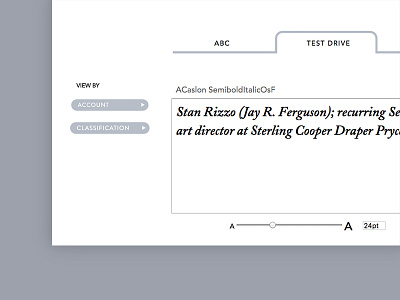 Type A – Test Drive clean database library type typography ui