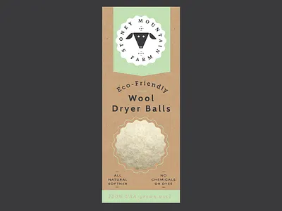 Stoney Mountain dryer balls eco friendly farm logo packaging sheep wool