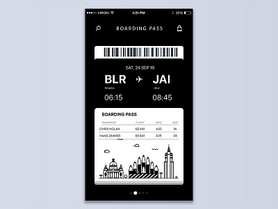 Boarding Pass airlines boarding pass concept design graphics ios photoshop popular skills ui ux