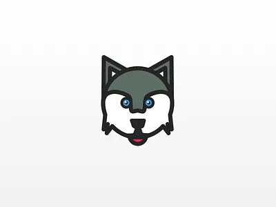 Husky blue brand dog husky illustration logo puppy sketch