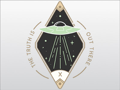 I Want To Believe 90s aliens badge illustration space tv xfiles