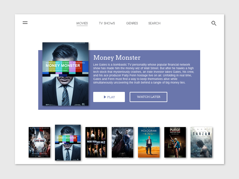 Example of Daily UI Day 25 - TV App