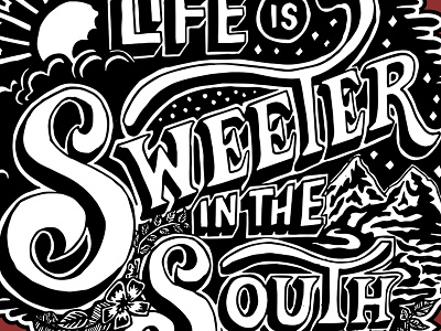 South Mural design illustration lettering mural south type typography