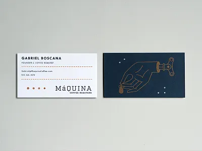 Maquina Biz Cards business card coffee hand line logo
