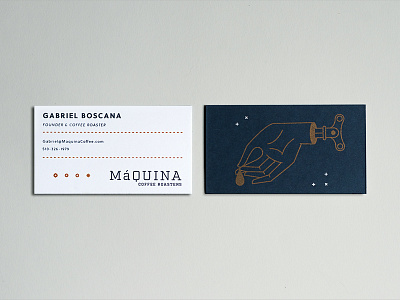 Maquina Biz Cards business card coffee hand line logo