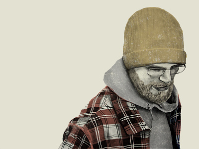 Ben digital illustration drawing fall flannel illustration mixed media pencil realism winter
