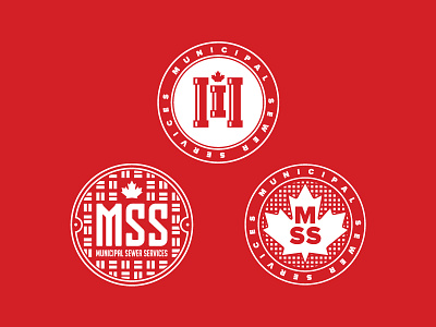 Logo Exploration - Sewer Edition branding canada icons logo man hole manhole maple leaf red sewer