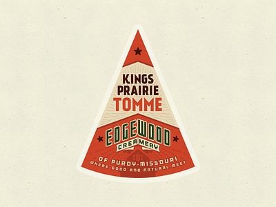 Edgewood Edge Wedge Label agrarian agriculture badge barn cheese creamery dairy emblem industrial label milk missouri