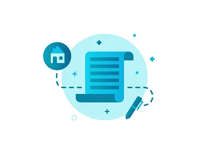 Property Details Illustration contract details estate house icon paper pen property real realpage sign signature