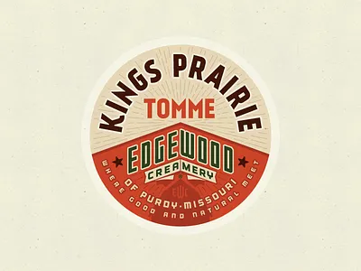 Edgewood Edge Roundel Label agrarian agriculture badge barn cheese creamery dairy emblem industrial label milk missouri
