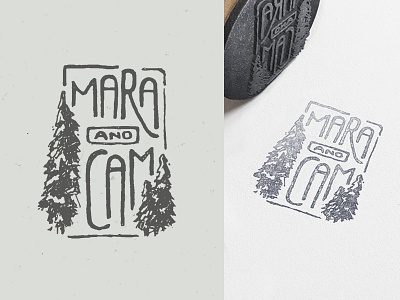 Invite Stamp illustration invitations north stamp wedding woods