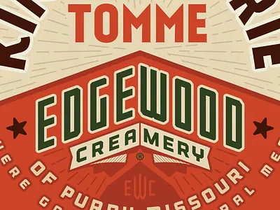 Edgewood Edge Label Detail agrarian agriculture badge barn cheese creamery dairy emblem industrial label milk missouri