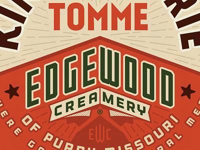 Edgewood Edge Label Detail agrarian agriculture badge barn cheese creamery dairy emblem industrial label milk missouri