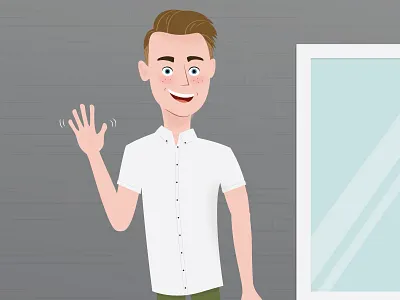 Self-Portrait Vector Illustration character character design design freckles guy hipster illustration man photoshop portrait self portrait smile vector wave