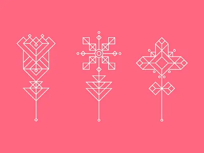 Geometric Flowers flowers frame geometric icon line nature outline plant triangle wire