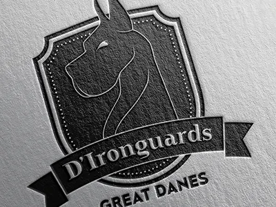 D'Ironguards Great Danes Logo brand branding dog dog logo great danes logo