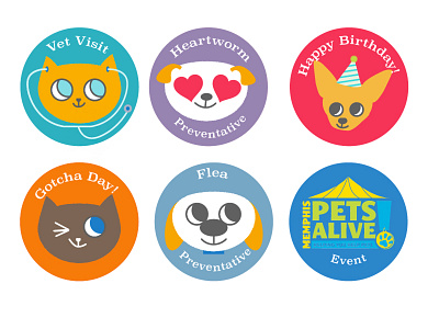 Calendar Reminder Stickers cat cute cat cute dog dog illustration icon design stickers