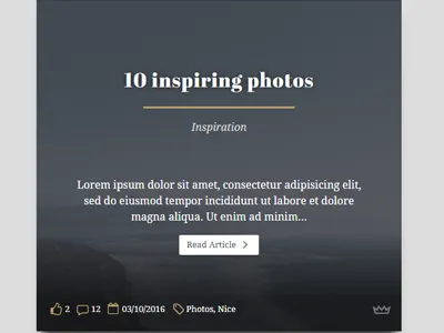 Blog post item animated blog ui ux