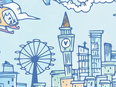 London Skyline drawing illustration stuff