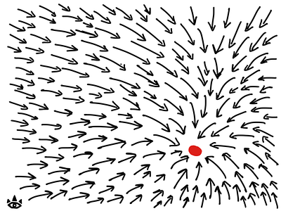 See This Red Dot? arrows doodle dot illustration red sketch