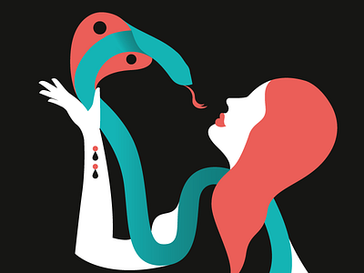 Snake´s Kiss black girl kiss snake space