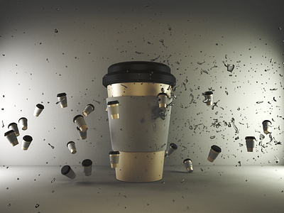 Coffee Cup 2d 3d after animated animation c4d cinema4d effects gif graphics mograph motion