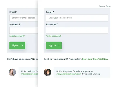 Sign in form button form input module secure ui usability ux