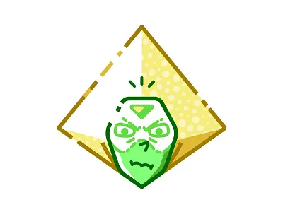 Peridot angry character diamond face icon outline peridot rhomb steven universe