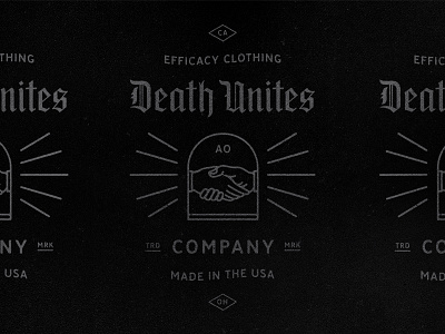 Death Unites blackletter icon illustration layout lettering type