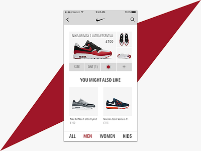 #dailyui #012 E-Commerce app concept dailyui e commerce ecommerce nike purchase shoe shop