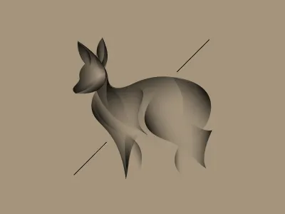 moschus fuscus brand character deer identity logo photographer