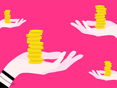 Disco money animation color colors concept editorial feminine gif illustration illustrator vector