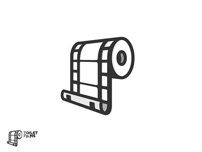 Toilet films black film illustration logo logo design movie perspective toilet white