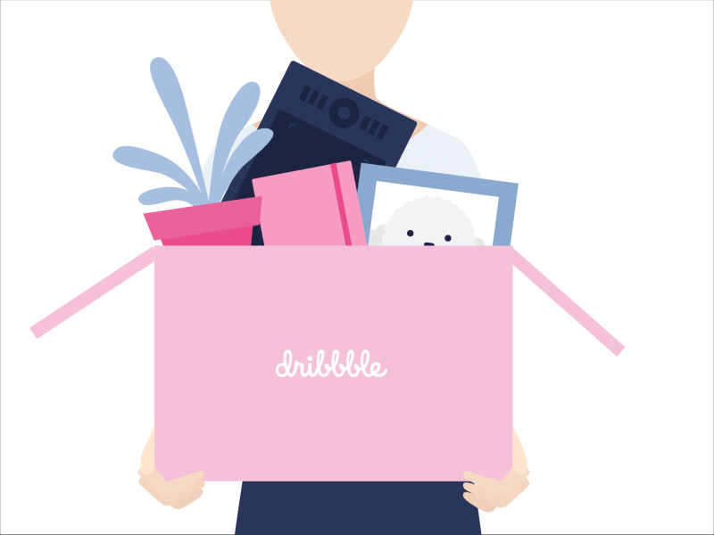 New on Dribbble after effects animation box debut flat illustration girl graphic design illustration move pink plant venezuela