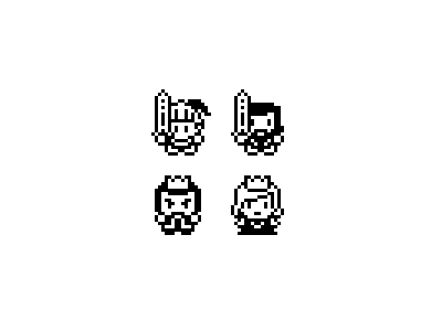 1 bit characters 1 bit characters king pixel art queen