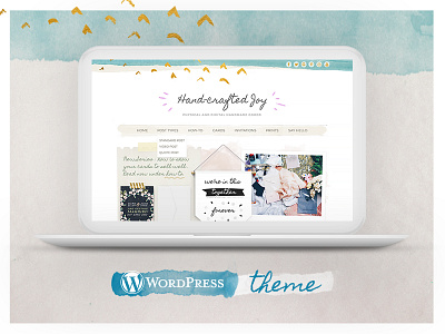 Hand-crafted Joy Wordpress Theme Goes Live! feminine hand crafted homepage template theme watercolor wordpress