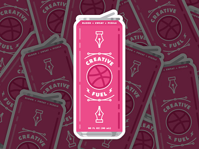 Creative Fuel • Stickermule x Dribbble Playoff beziers creative dailydose dribbble fuel illustration mockup playoff shityea stickermule