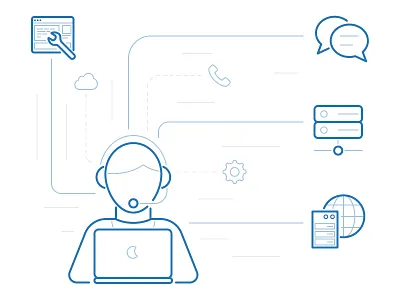 Illustration for IT-support company branding clean consultant design flat icon illustration line simple support users vector