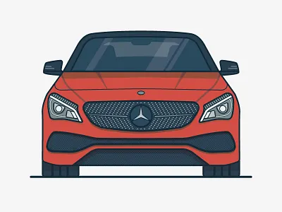 Mercedes-Benz CLA ai auto car illustration mercedes outline vector