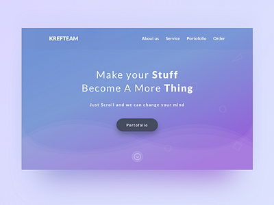 Lading page krefteam #001 blue card gradation landingpage purple redesign section ui ux