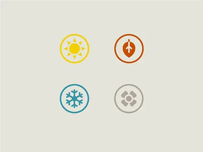 Seasons autumn fall icon monochrome season seasons spring summer winter