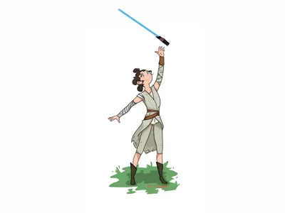 Rey art awakens digital fanart force star the wars