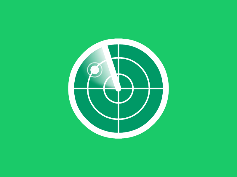 Radar Search animated bug detected green icon light radar