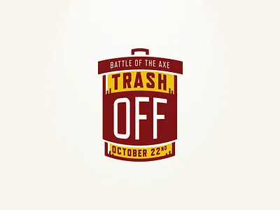 Trash Off Logo v3 axe branding charity emblem event football logo recycle screen print sports trash